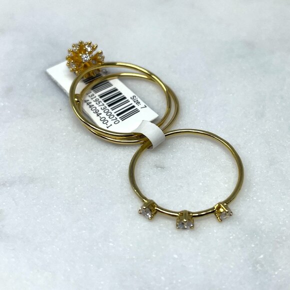 Banana Republic NWT Set of 3 Separate Gold Fireball Stack Rings, Size 7 - Picture 6 of 7